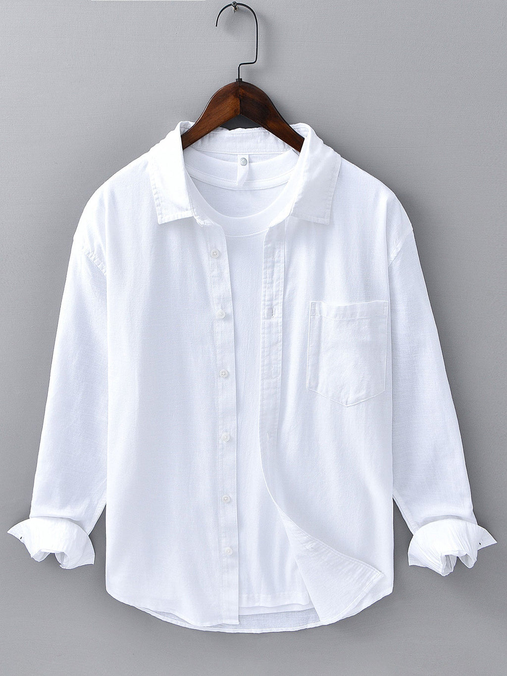 Chemise en lin et coton à manches longues Hugo™