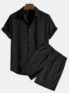 Chemise à boutons en velours côtelé et shorts Régulier Matteo™