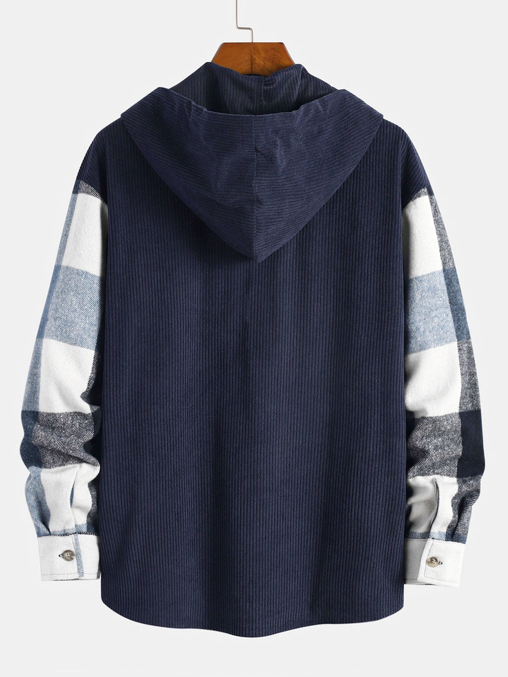 Chemise à capuche en velours côtelé patchwork Flavio™