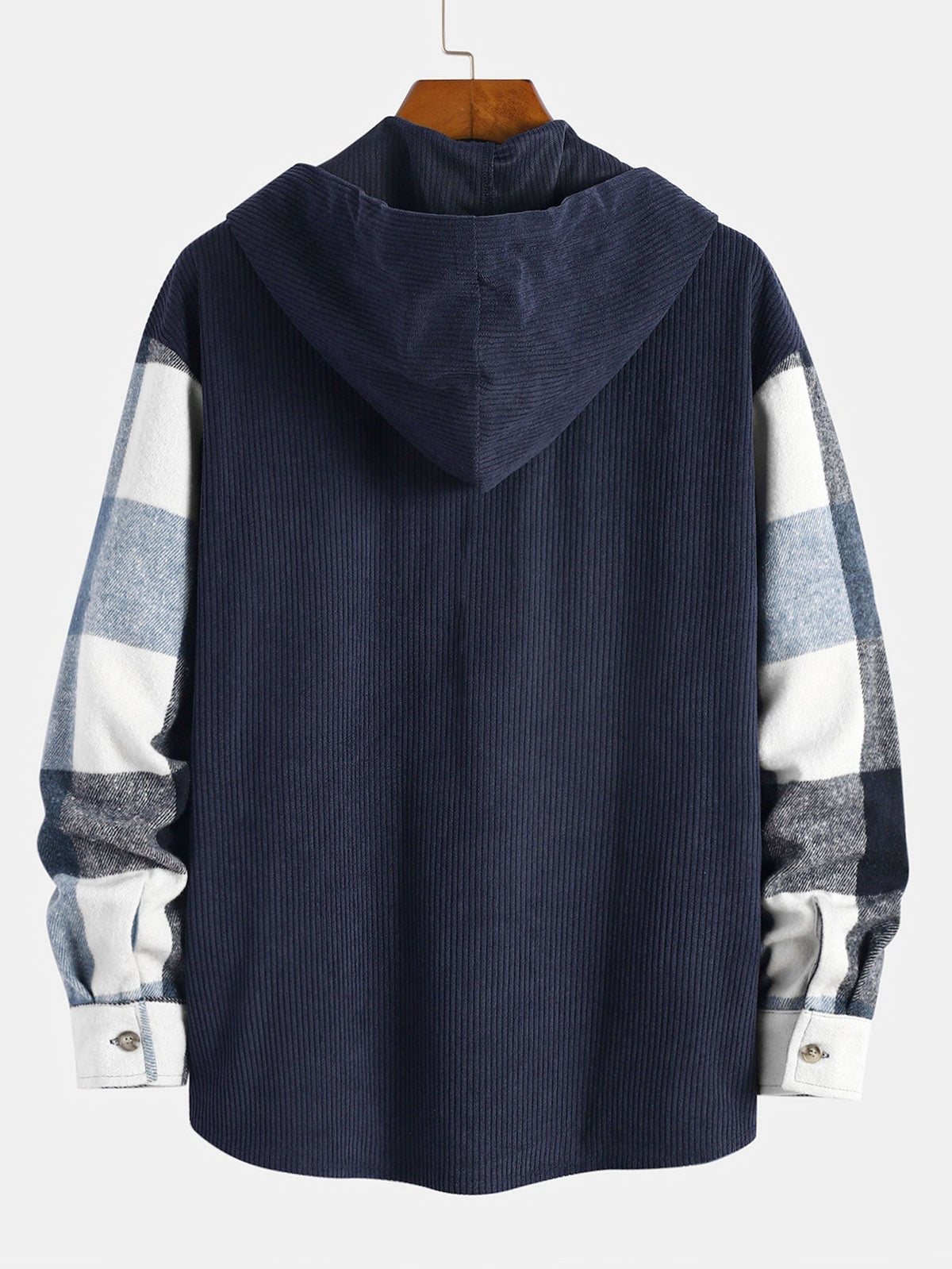 Chemise à capuche en velours côtelé patchwork Flavio™
