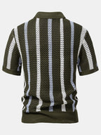 Polo en polyester rayé col en V Lorenzo™