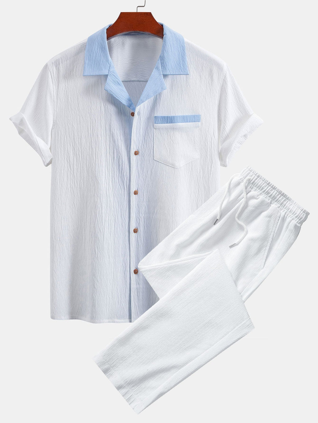 Ensemble chemise cubaine et pantalon droit Texturé™