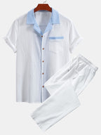 Ensemble chemise cubaine et pantalon droit Texturé™