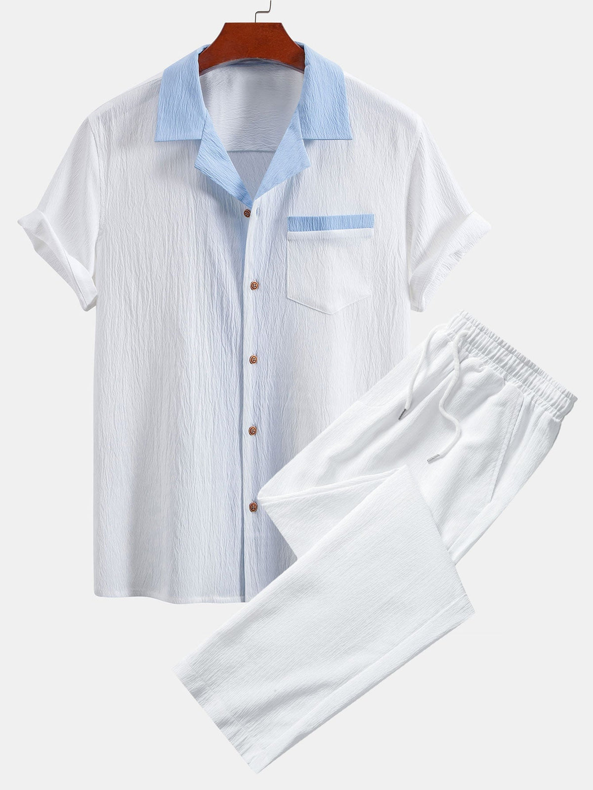 Ensemble chemise cubaine et pantalon droit Texturé™