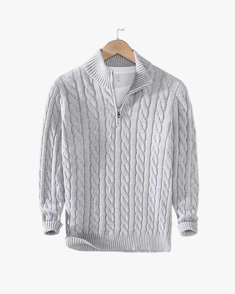 Pull en coton à col zippé