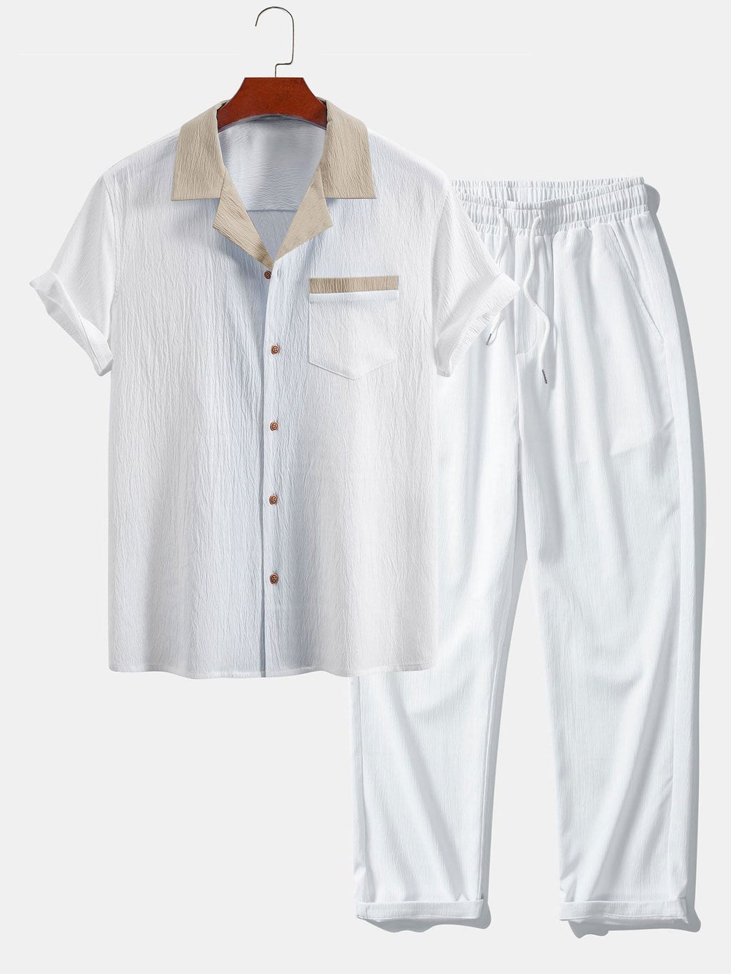 Ensemble chemise cubaine et pantalon droit Texturé™