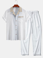 Ensemble chemise cubaine et pantalon droit Texturé™