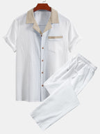 Ensemble chemise cubaine et pantalon droit Texturé™