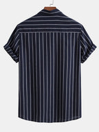 Chemise rayée en coton mélangé et short en lin Hugo™