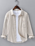 Chemise en lin et coton à manches longues Hugo™