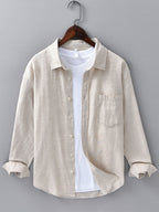 Chemise en lin et coton à manches longues Hugo™
