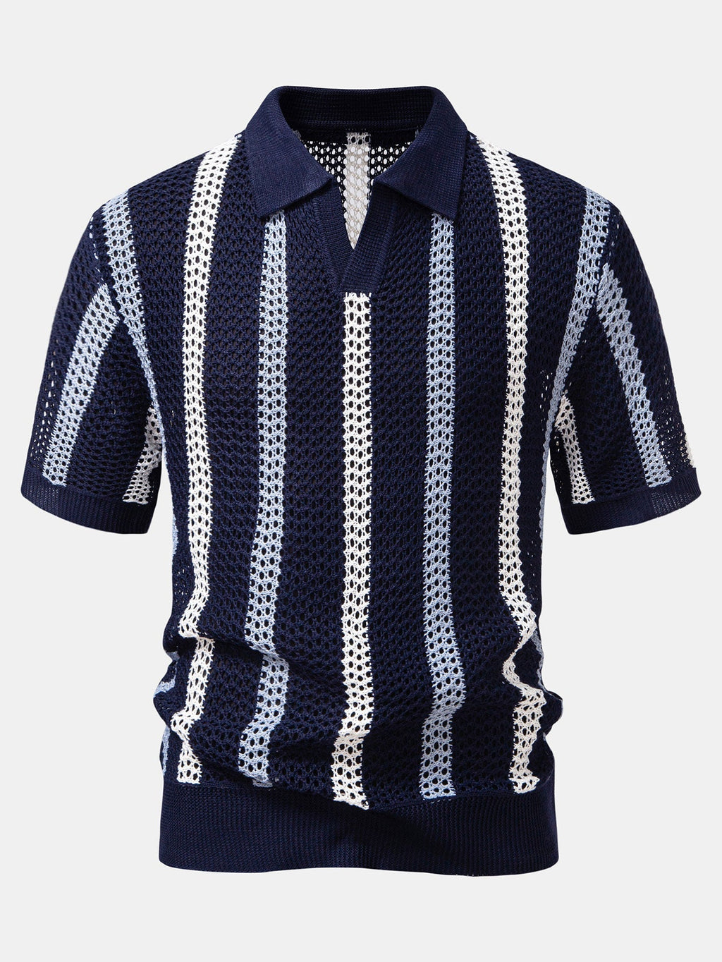 Polo en polyester rayé col en V Lorenzo™