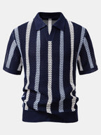 Polo en polyester rayé col en V Lorenzo™