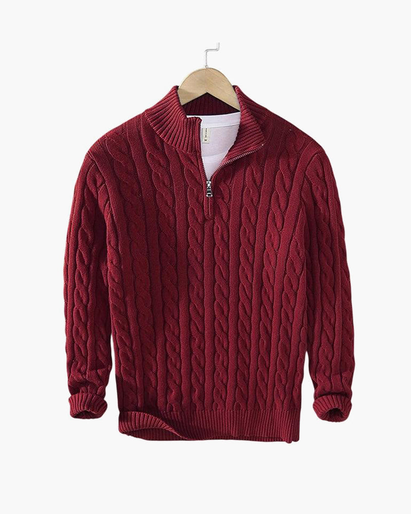 Pull en coton à col zippé