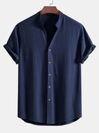 Ensemble chemise col en V lin et rayonne & pantalon droit Linus™