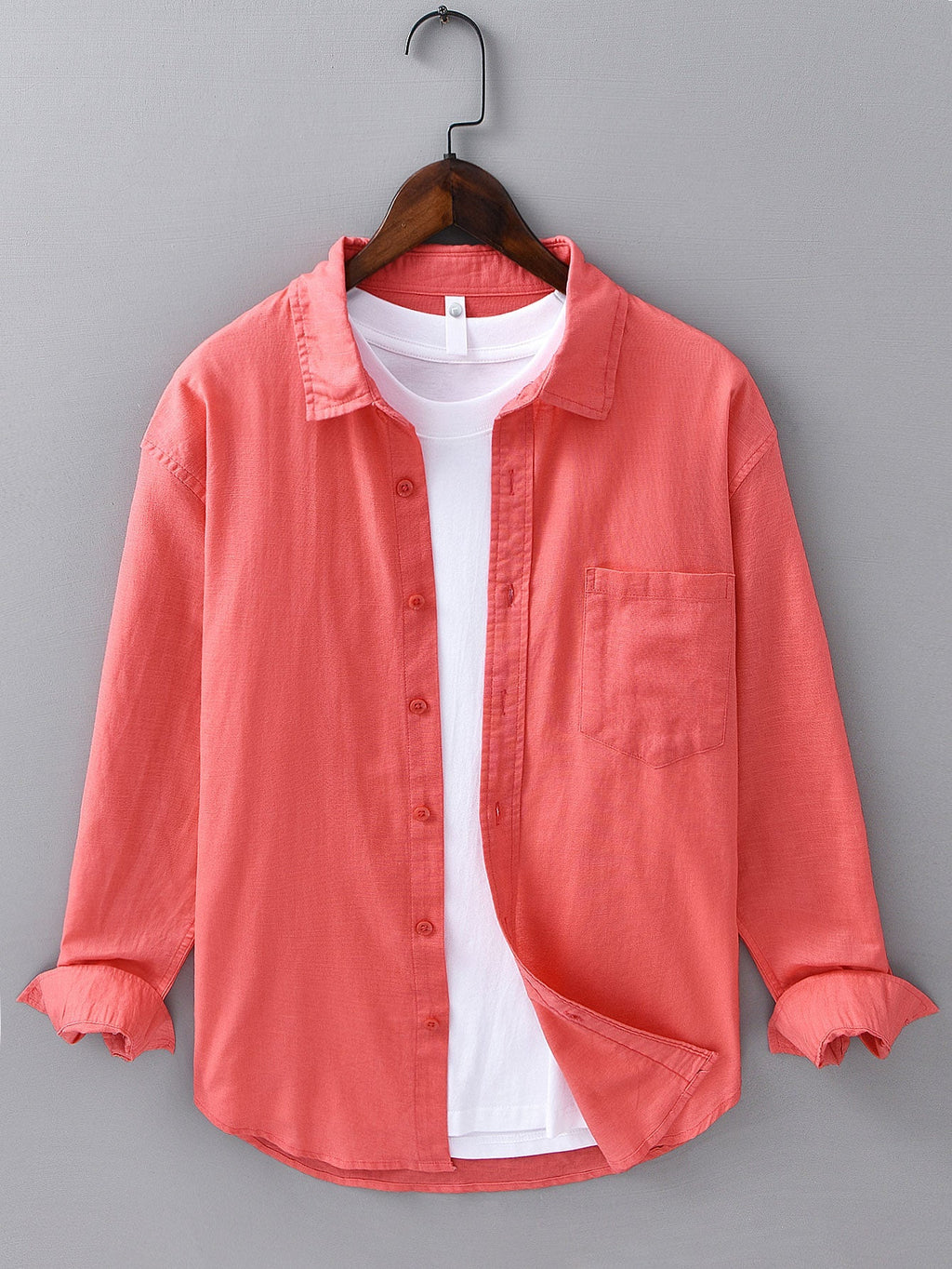 Chemise en lin et coton à manches longues Hugo™