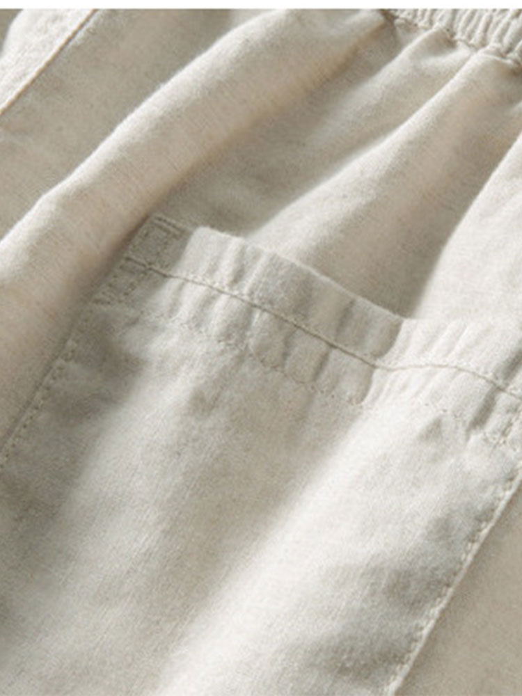 Chemise rayée en coton mélangé et short en lin Hugo™