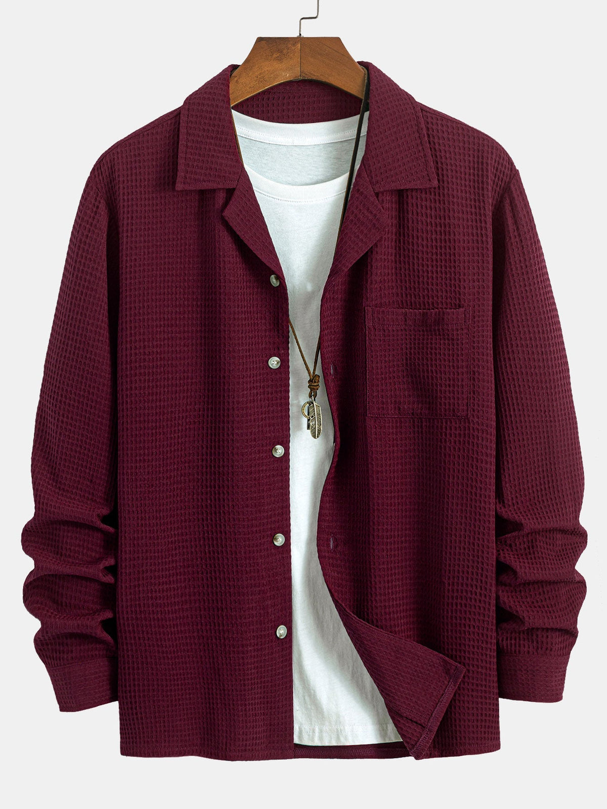 Chemise à manches longues en tissu gaufré Hugo™