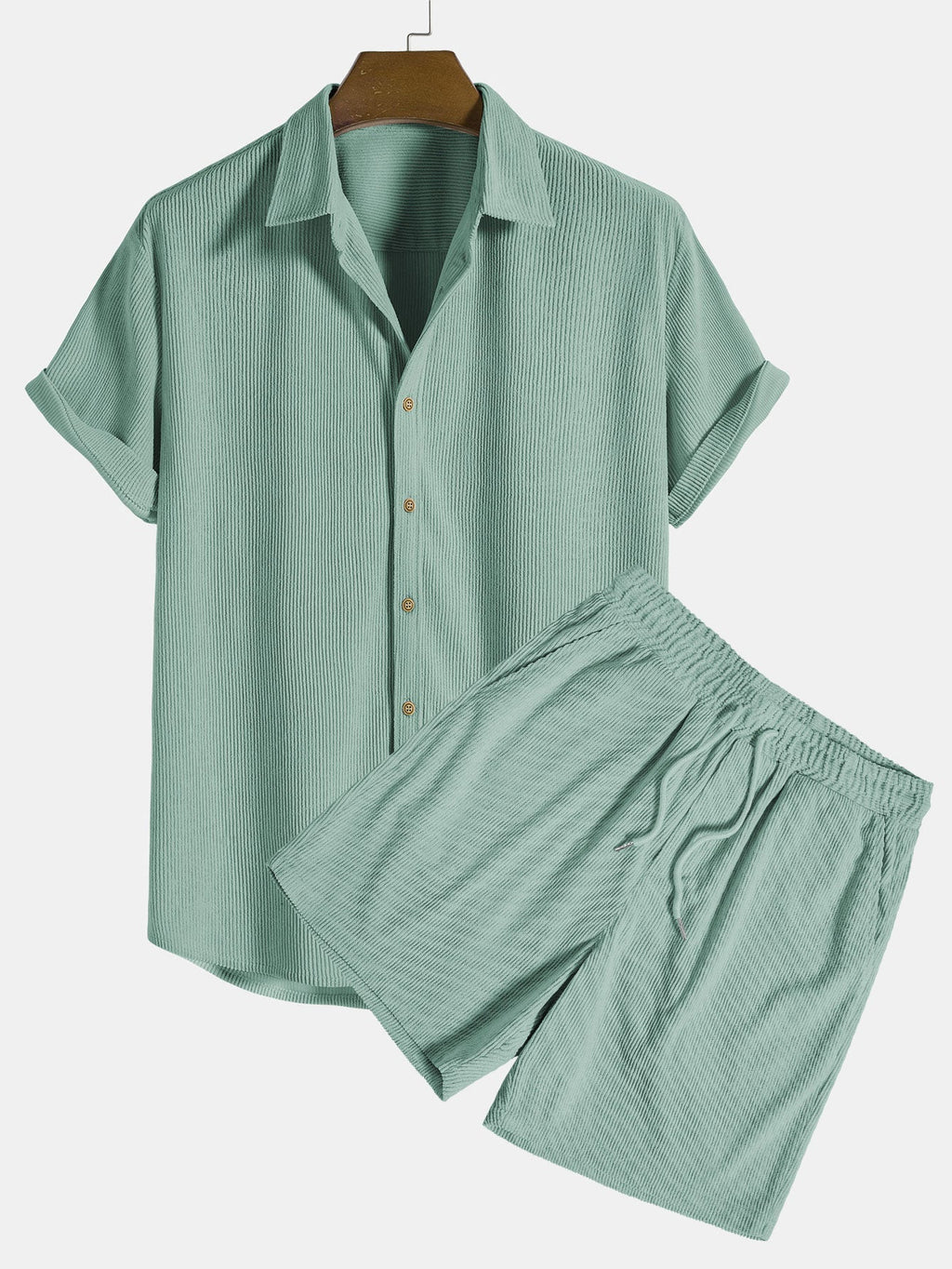 Chemise à boutons en velours côtelé et shorts Régulier Matteo™