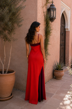 Robe longue halter avec fente
