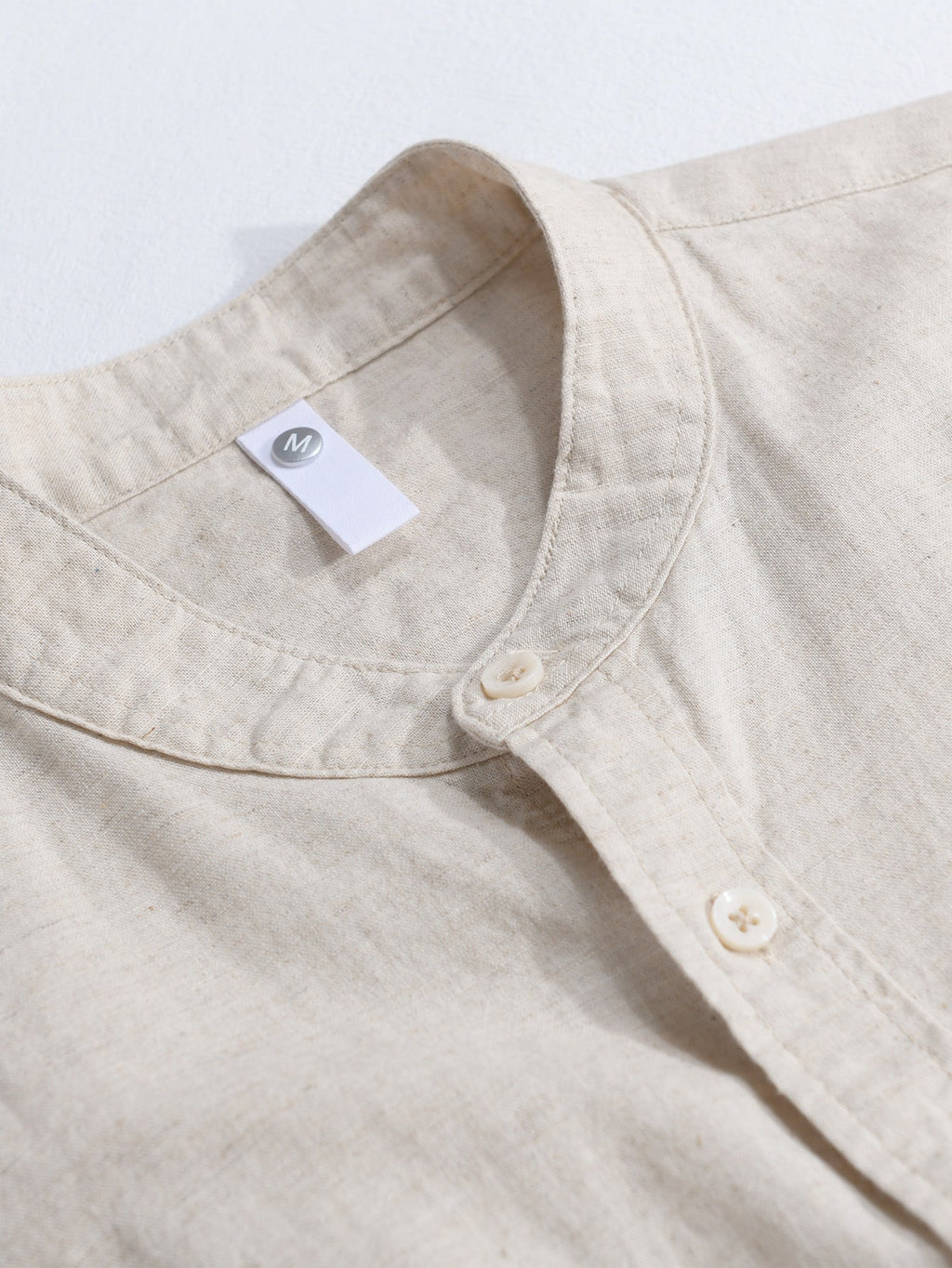 Chemise en lin et coton col montant Hugo™