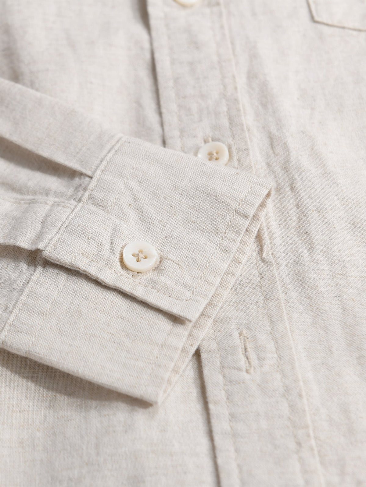 Chemise en lin et coton col montant Hugo™