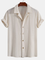 Ensemble chemise cubaine en jacquard texturé et pantalon décontracté Lorenzo™