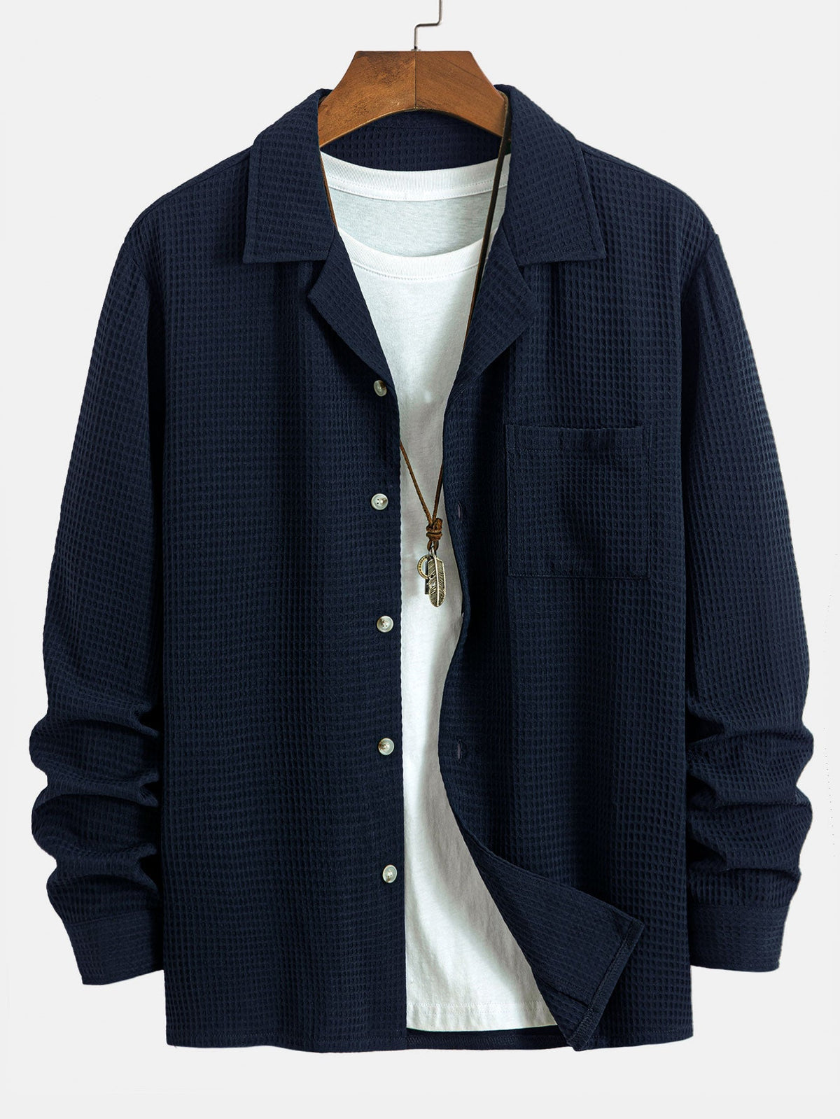 Chemise à manches longues en tissu gaufré Hugo™