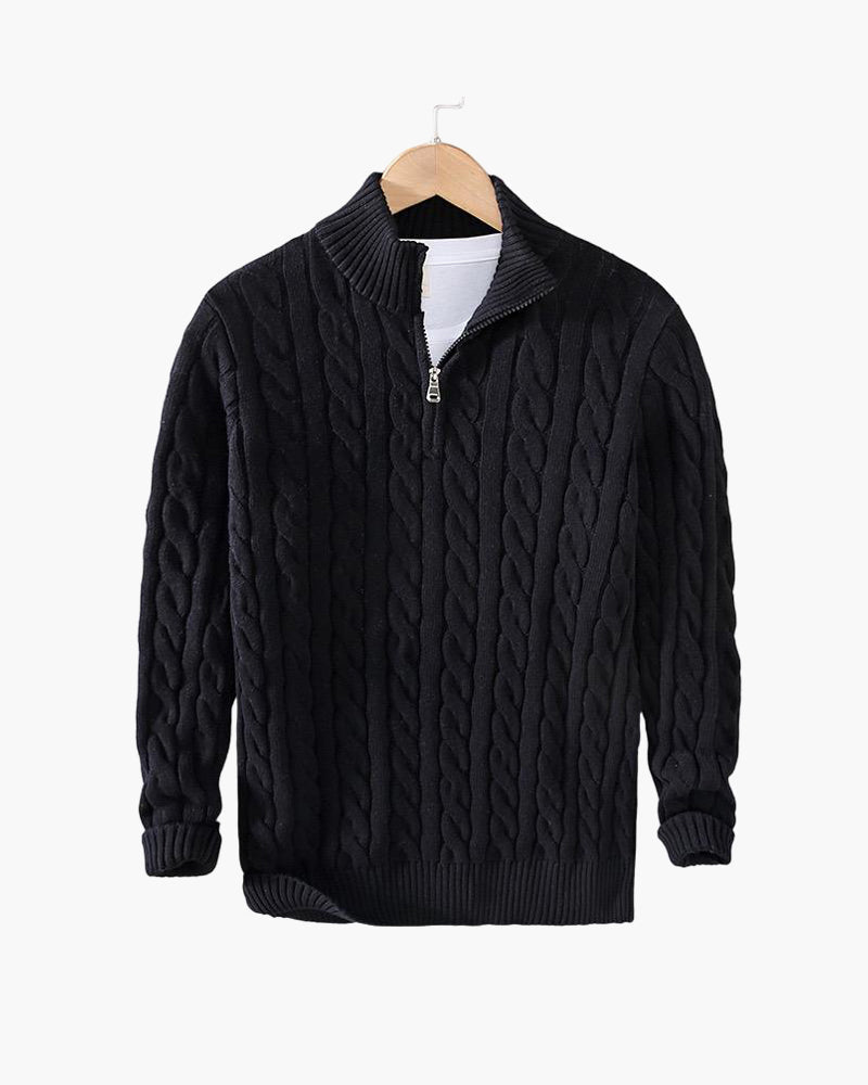 Pull en coton à col zippé