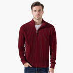 Pull en coton à col zippé