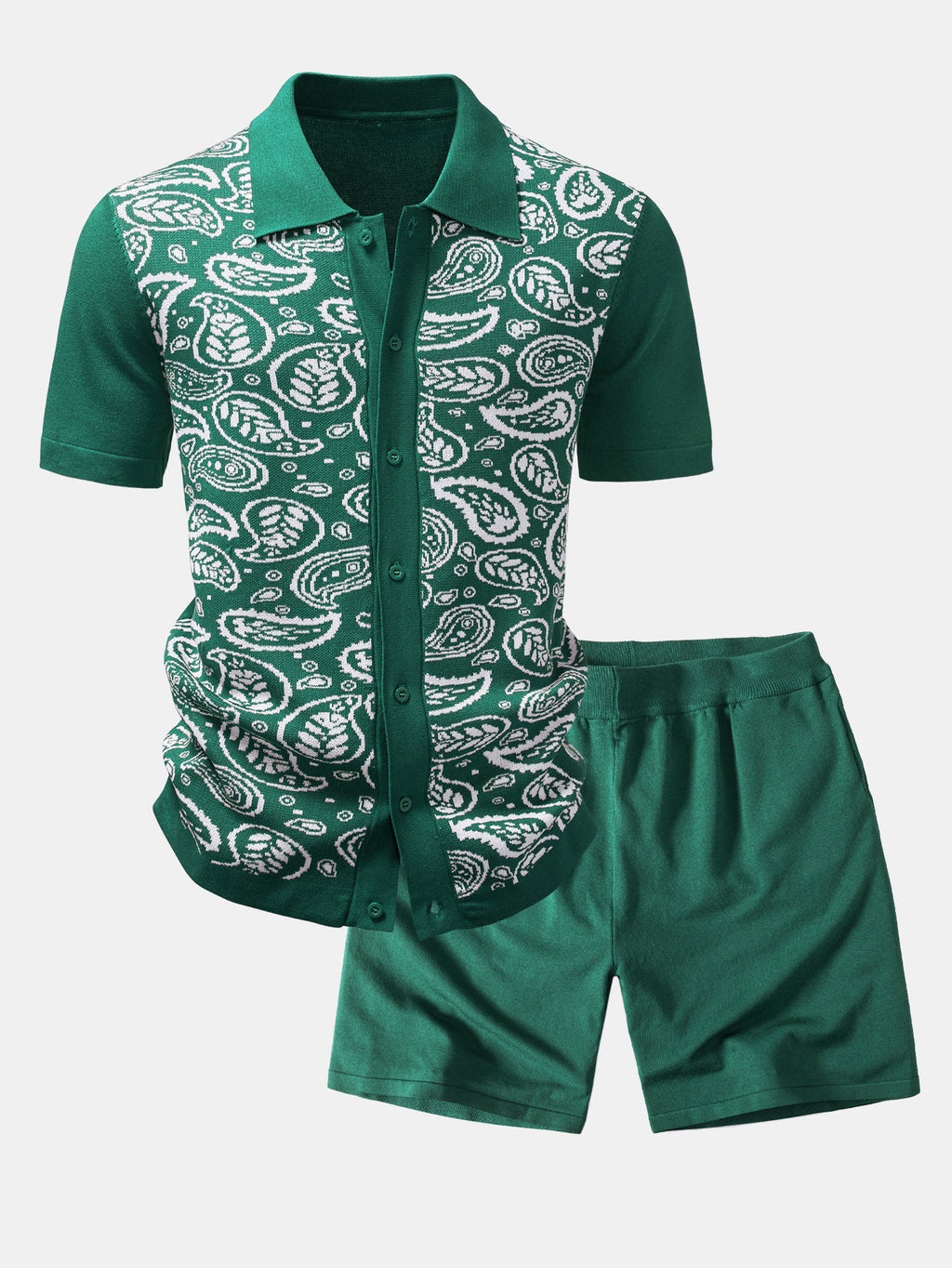 Ensemble chemise à boutons en maille paisley et shorts Martin™