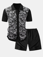 Ensemble chemise à boutons en maille paisley et shorts Martin™