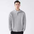Pull en coton à col zippé