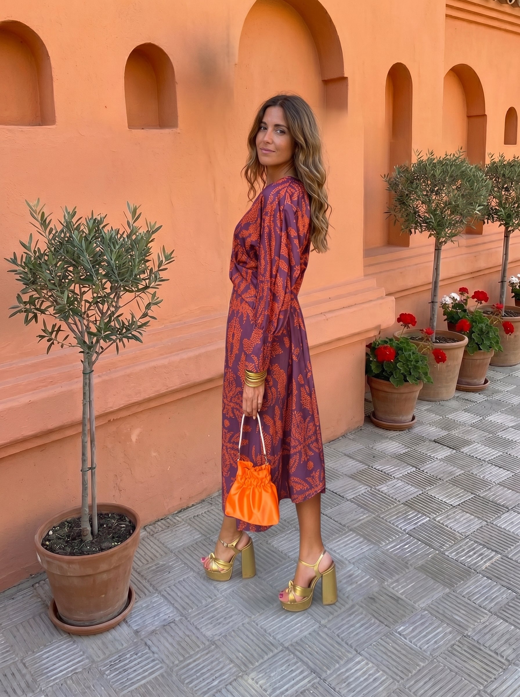 Robe midi imprimée