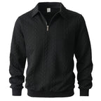 Pull Jacquard à Col Montant et Demi-Zip