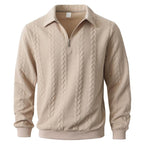 Pull Jacquard à Col Montant et Demi-Zip
