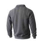 Pull Jacquard à Col Montant et Demi-Zip