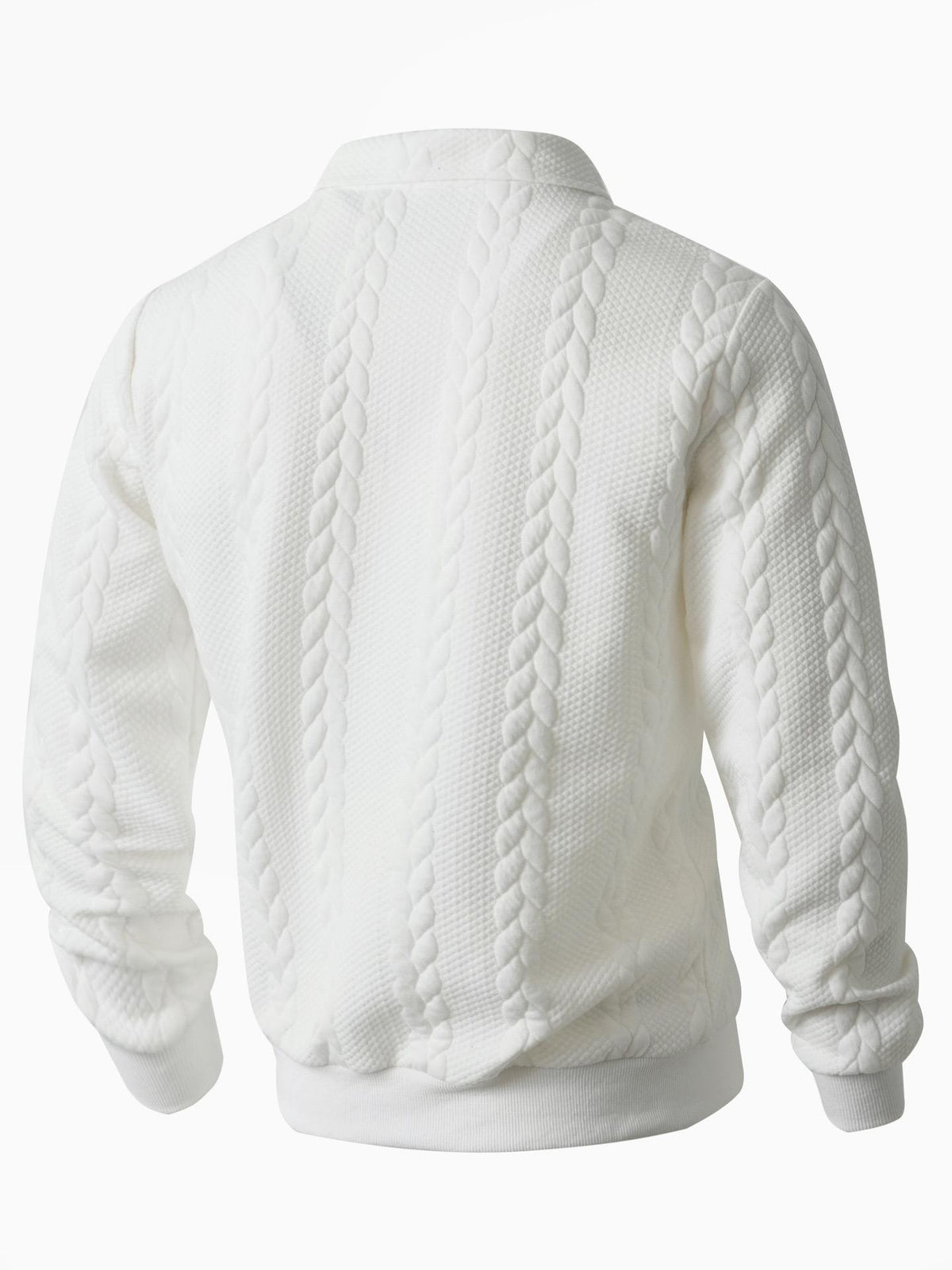 Pull Jacquard à Col Montant et Demi-Zip