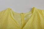 Robe jacquard dentelle élégante à col en V