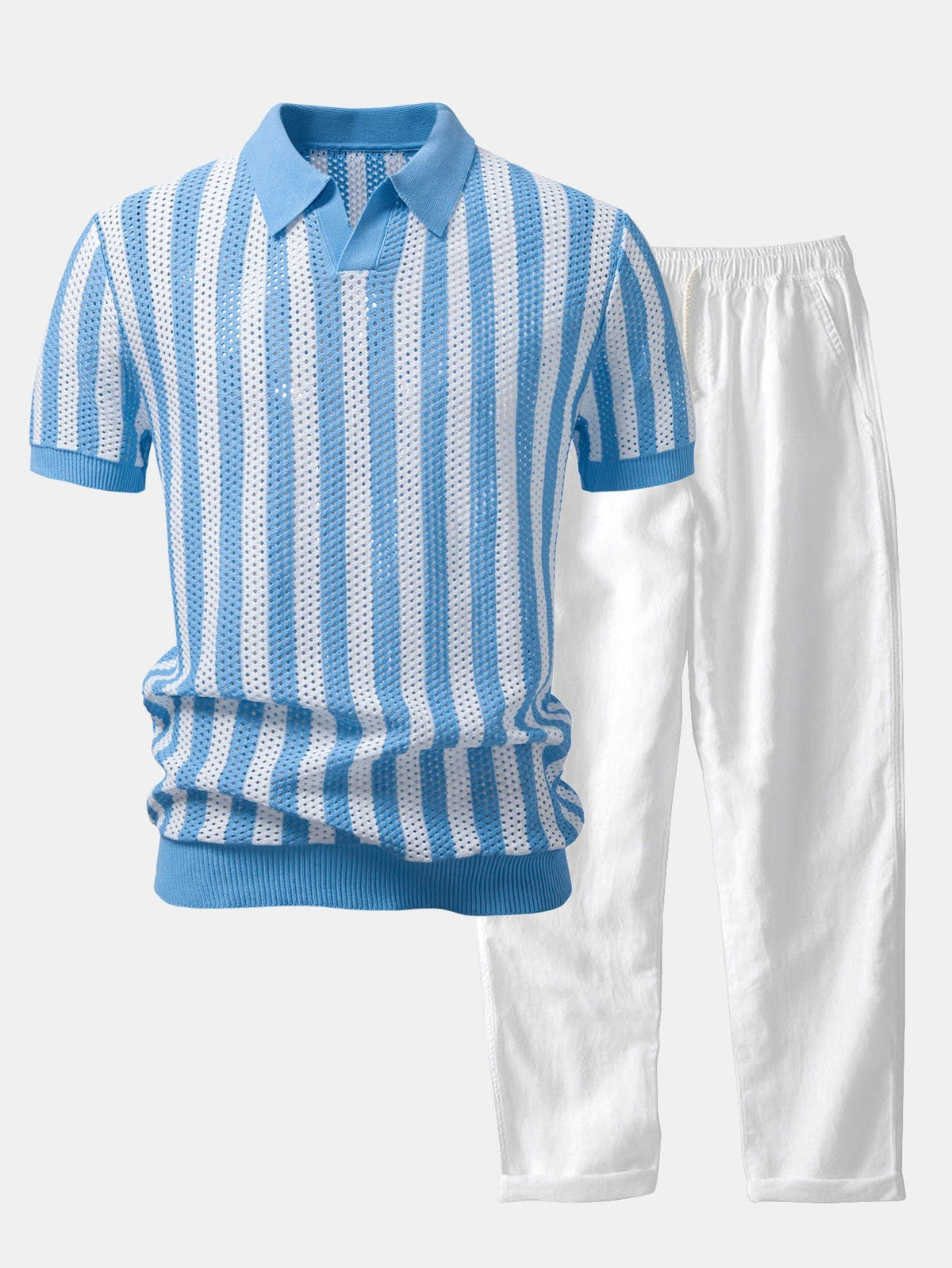 Ensemble polo à col Johnny et pantalon en lin Léonard™