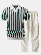 Ensemble polo à col Johnny et pantalon en lin Léonard™