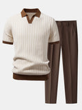Ensemble polo à col Johnny texturé et pantalon fuselé slim™