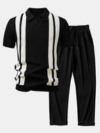 Ensemble polo à col Johnny rayé et pantalon côtelé Lorenzo™