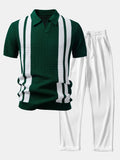 Ensemble polo à col Johnny rayé et pantalon côtelé Lorenzo™