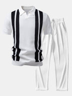 Ensemble polo à col Johnny rayé et pantalon côtelé Lorenzo™