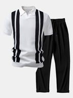 Ensemble polo à col Johnny rayé et pantalon côtelé Lorenzo™