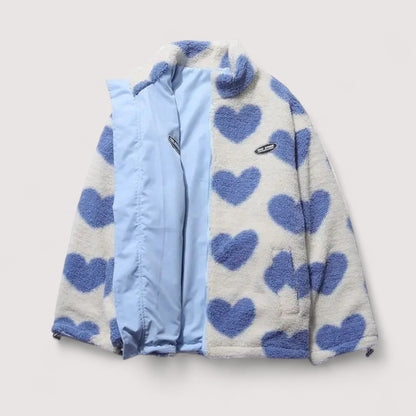 Veste réversible en forme de cœur