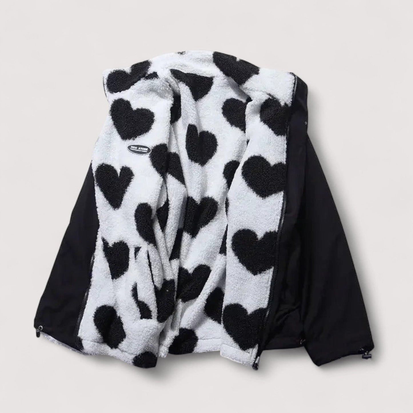 Veste réversible en forme de cœur