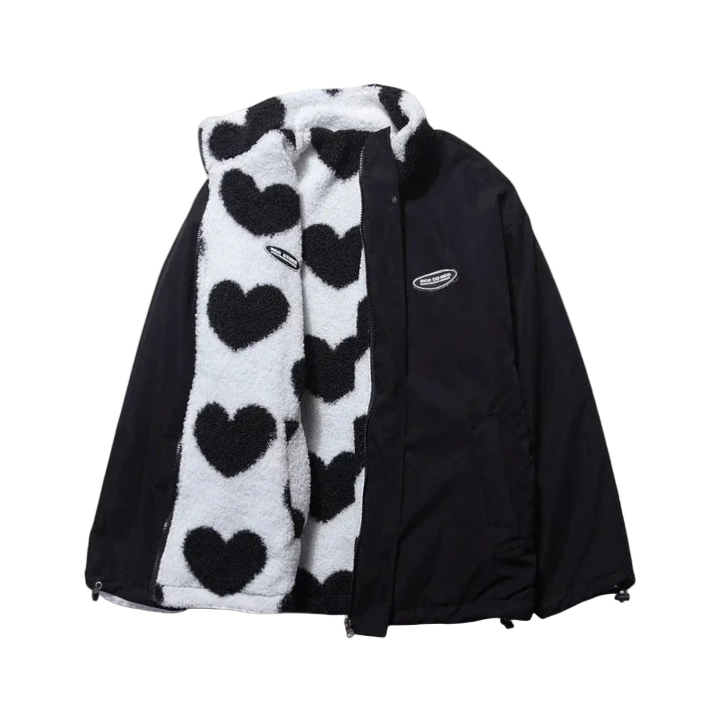 Veste réversible en forme de cœur