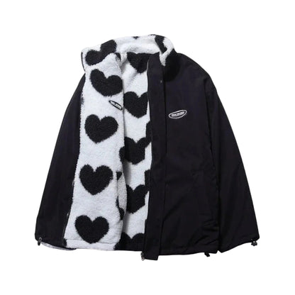Veste réversible en forme de cœur